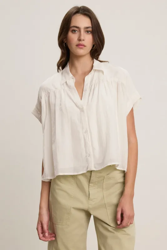 RIE TOP IN CHALK sold by Velvet Tees