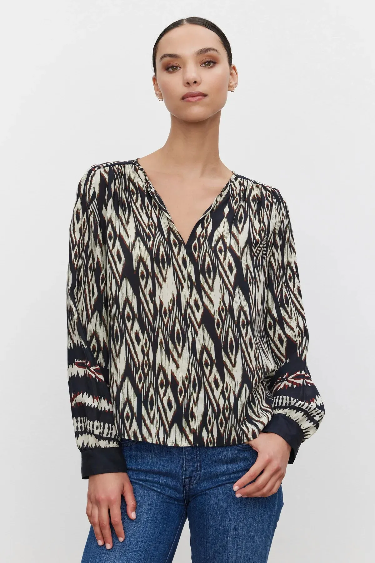 ABRIELLE TOP IN BLACK & ECRU sold by Velvet Tees