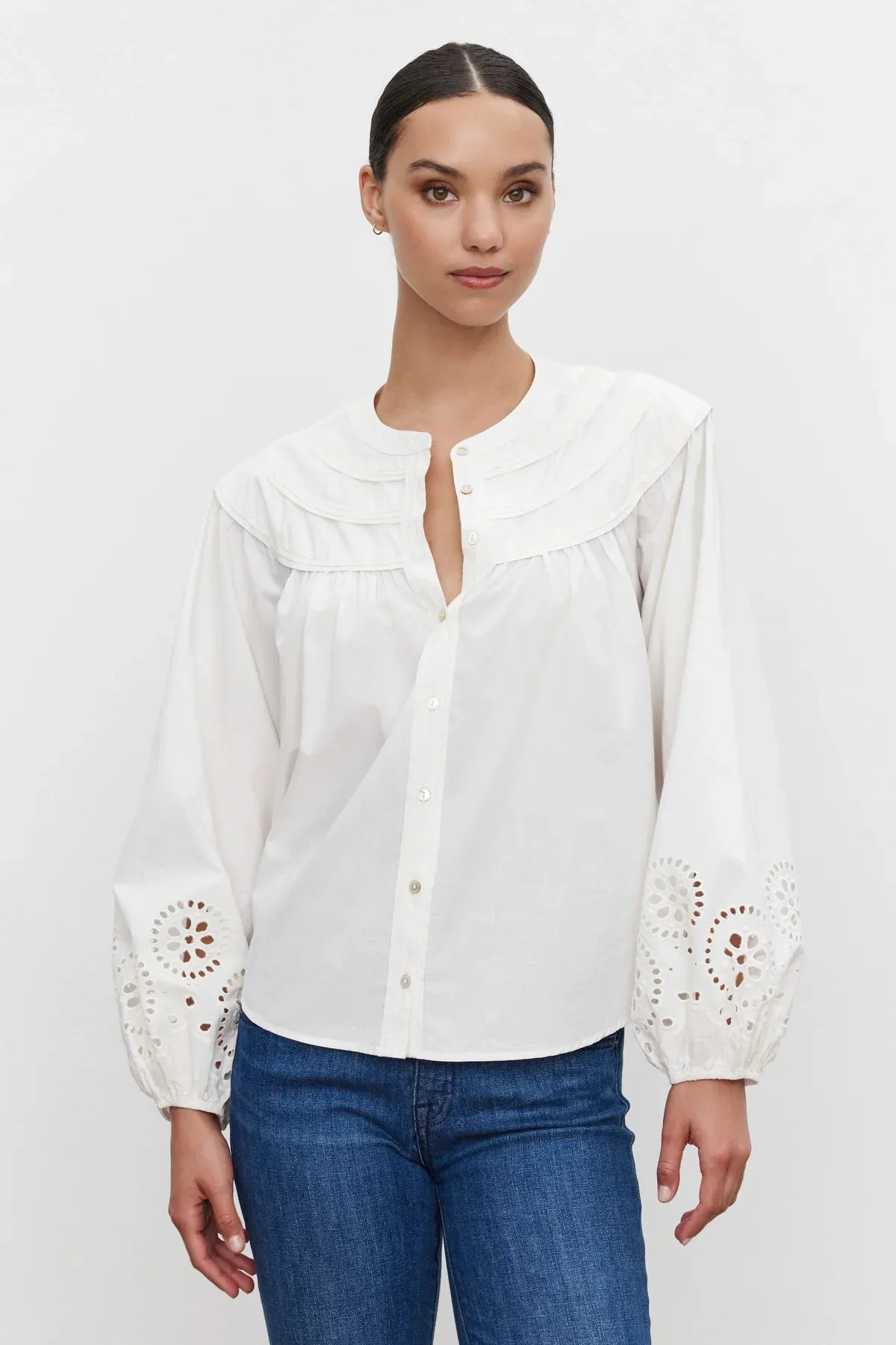 CARDEN TOP IN CREAM sold by Velvet Tees