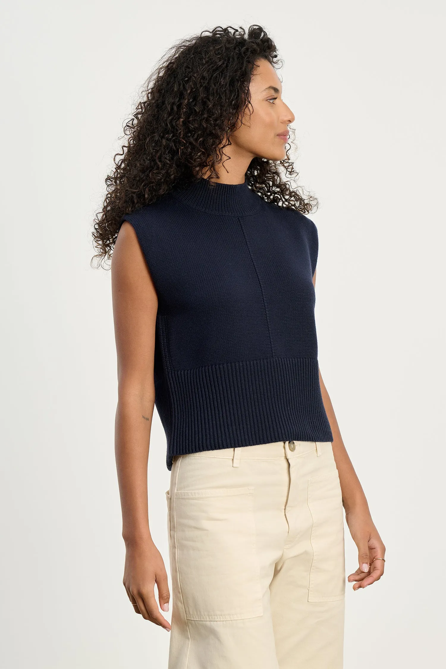 ELECTRA TOP IN NAVY sold by Velvet Tees product image thumbnail 4