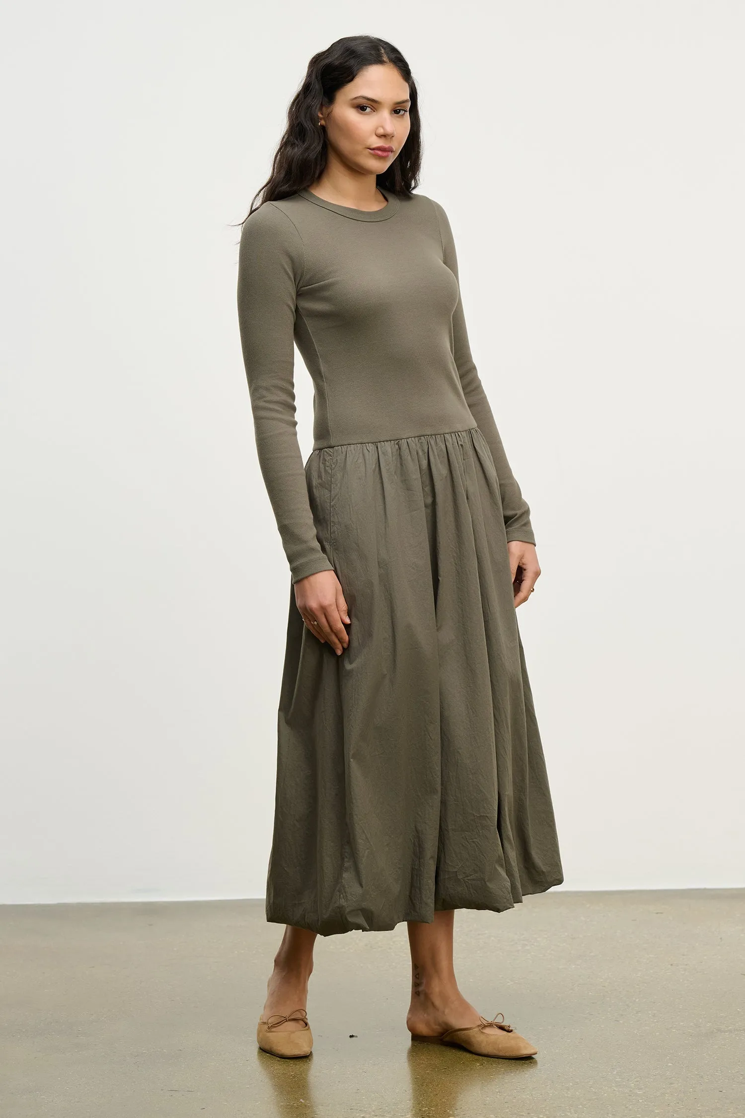 DOLCE DRESS IN BULLFROG sold by Velvet Tees