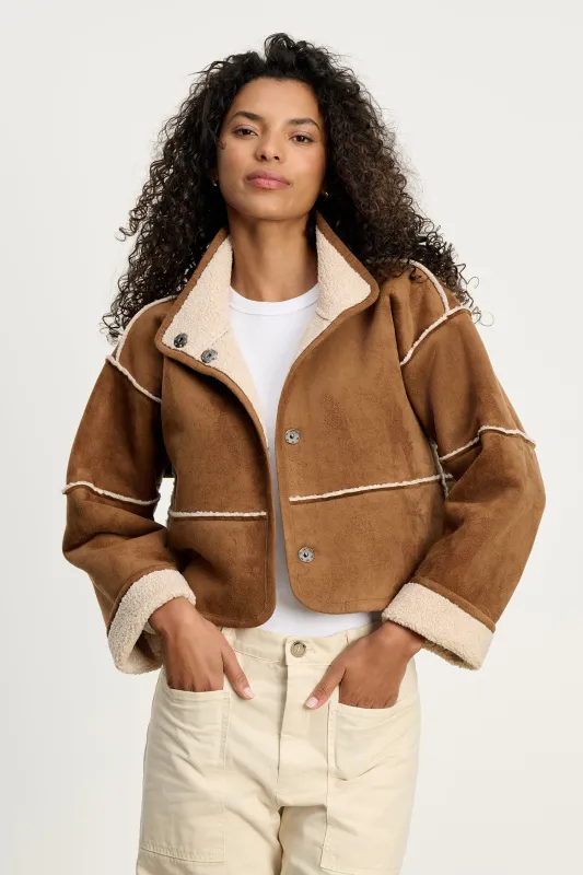 KELLY REVERSIBLE JACKET IN TOBACCO sold by Velvet Tees