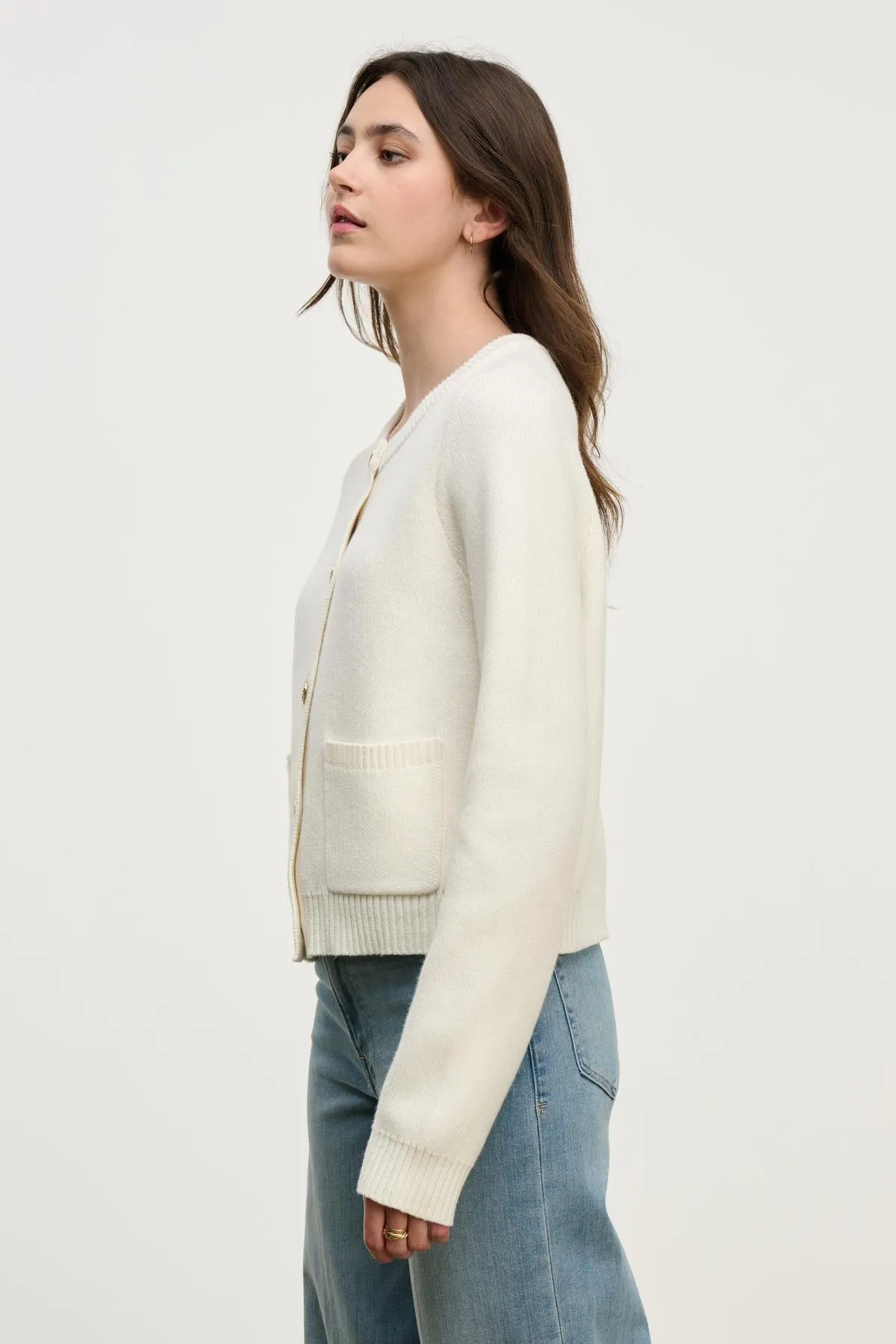 MAHAL CARDIGAN IN MILK sold by Velvet Tees product image thumbnail 2
