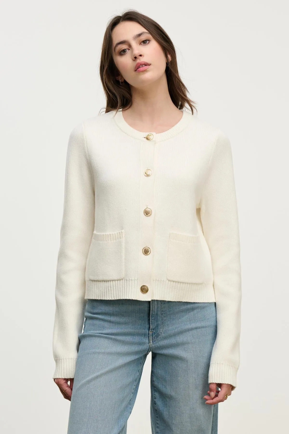 MAHAL CARDIGAN IN MILK sold by Velvet Tees