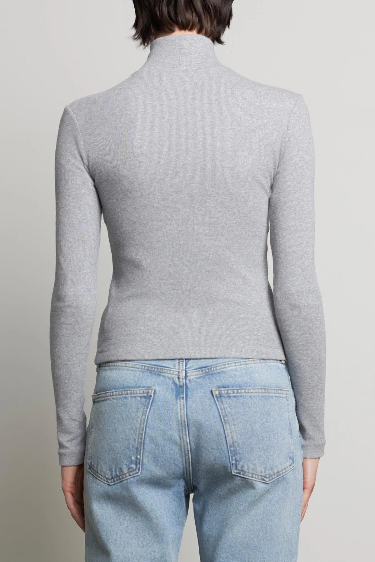 HELM TURTLENECK IN HEATHER GREY sold by Velvet Tees product image thumbnail 3