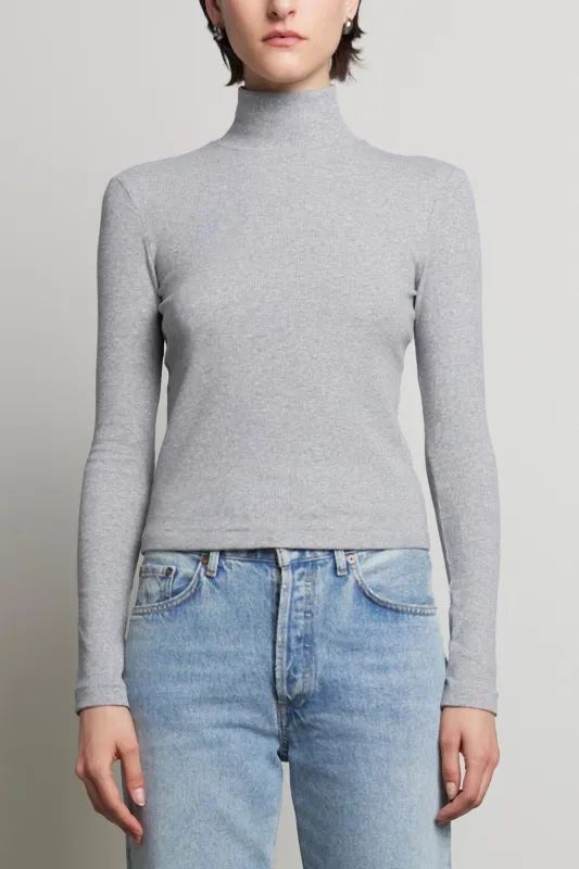 HELM TURTLENECK IN HEATHER GREY sold by Velvet Tees