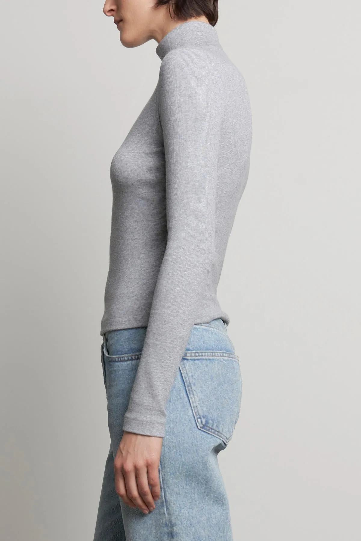 HELM TURTLENECK IN HEATHER GREY sold by Velvet Tees product image thumbnail 2