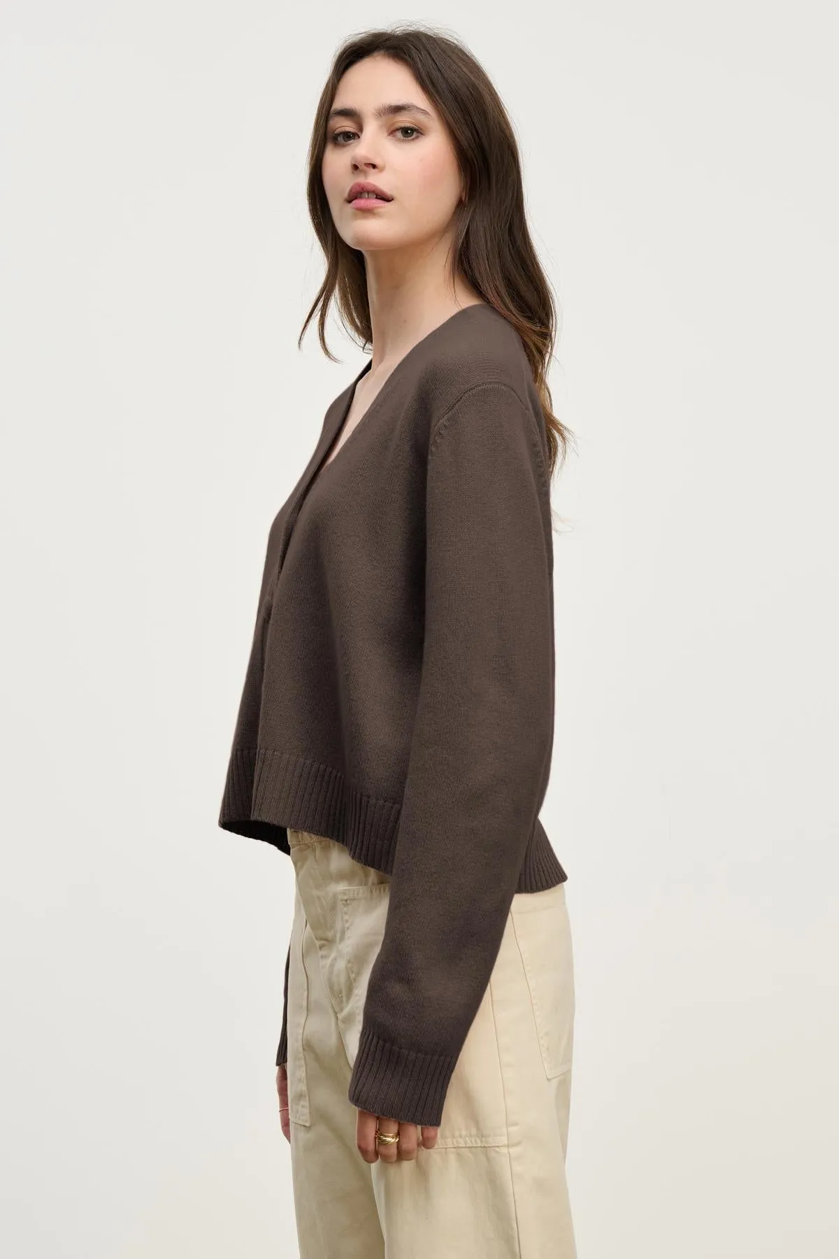 ETNA CARDIGAN IN ESPRESSO sold by Velvet Tees product image thumbnail 2