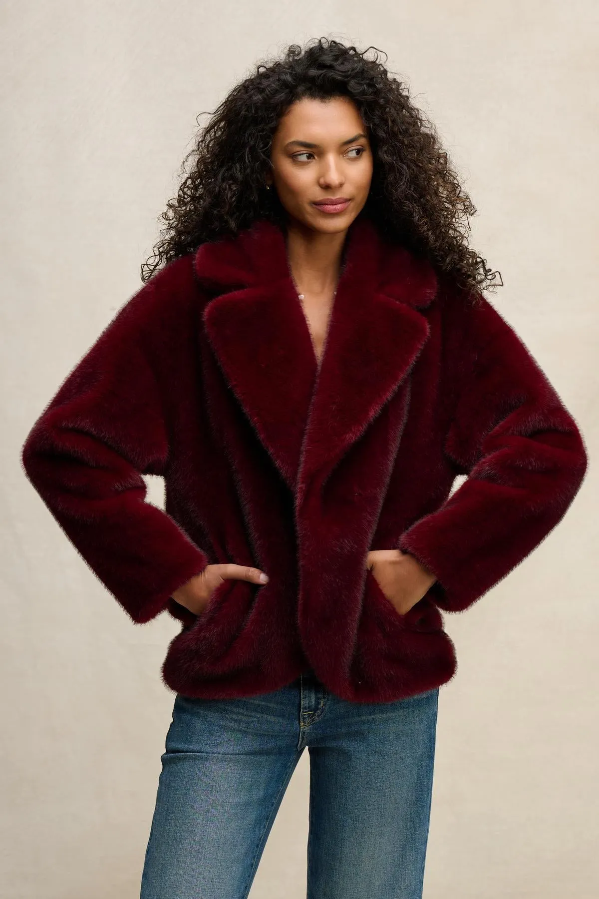 CAROLYN JACKET IN BURGUNDY sold by Velvet Tees