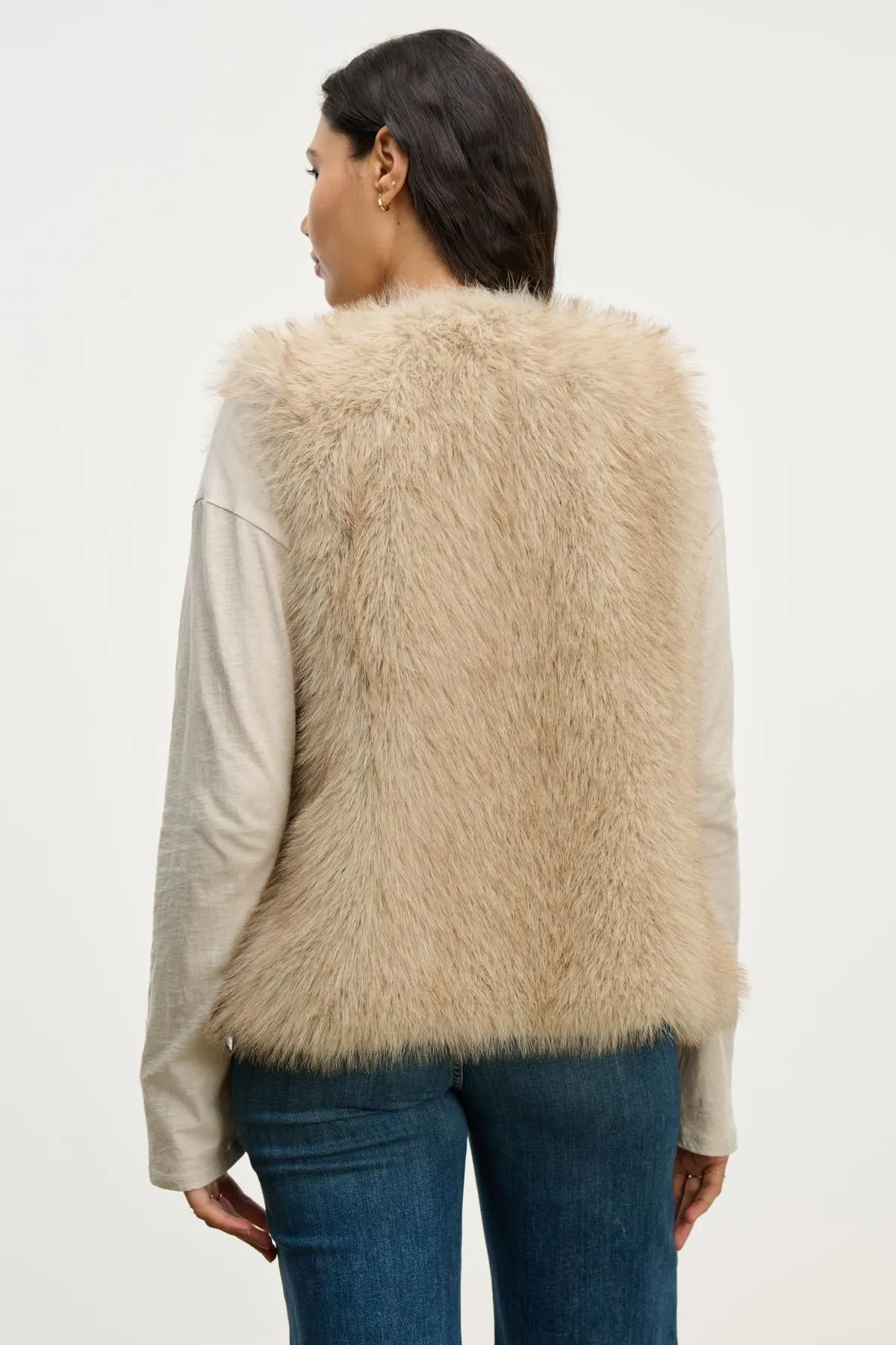 ANASTASIA FUR VEST IN TAUPE sold by Velvet Tees product image thumbnail 2