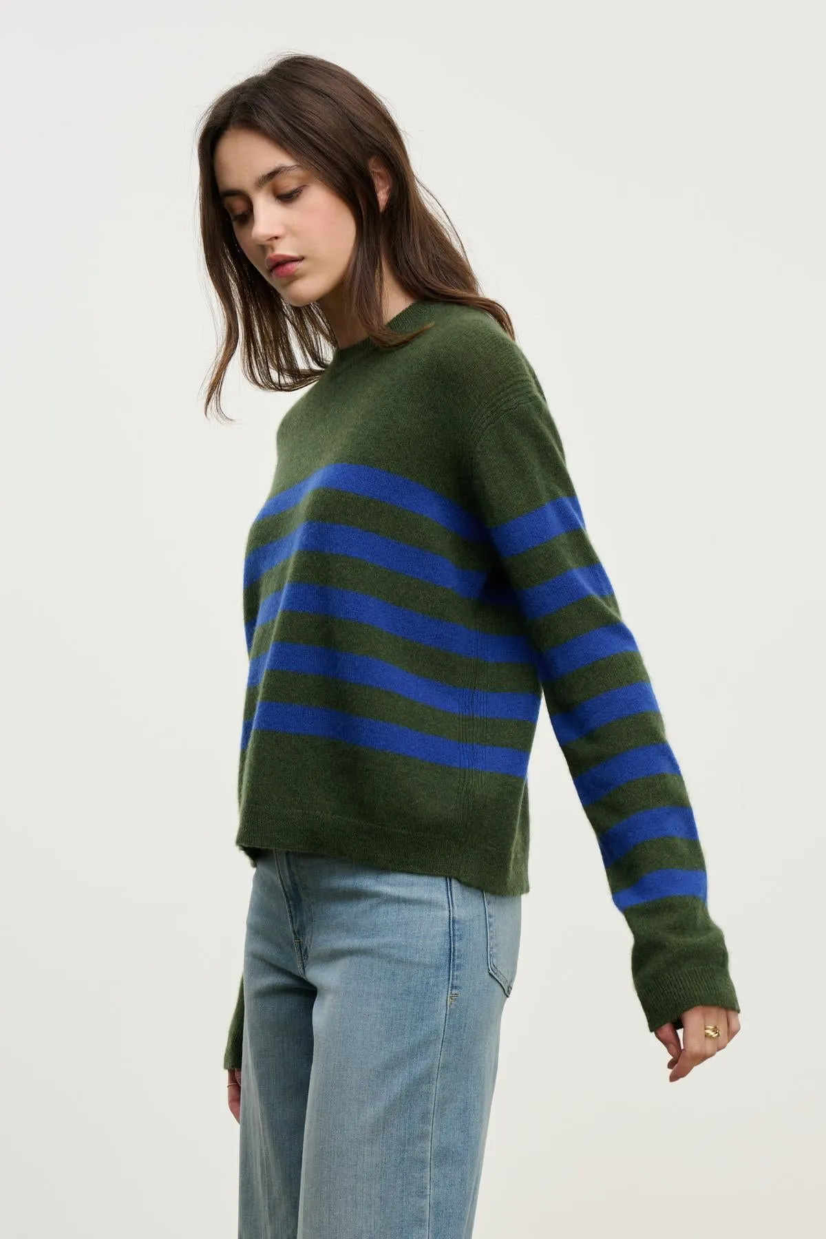 DIANA CASHMERE SWEATER IN MILITARY BLUE sold by Velvet Tees product image thumbnail 2