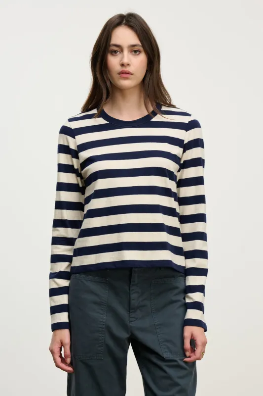 MAYA T-SHIRT IN NAVY STRIPE sold by Velvet Tees