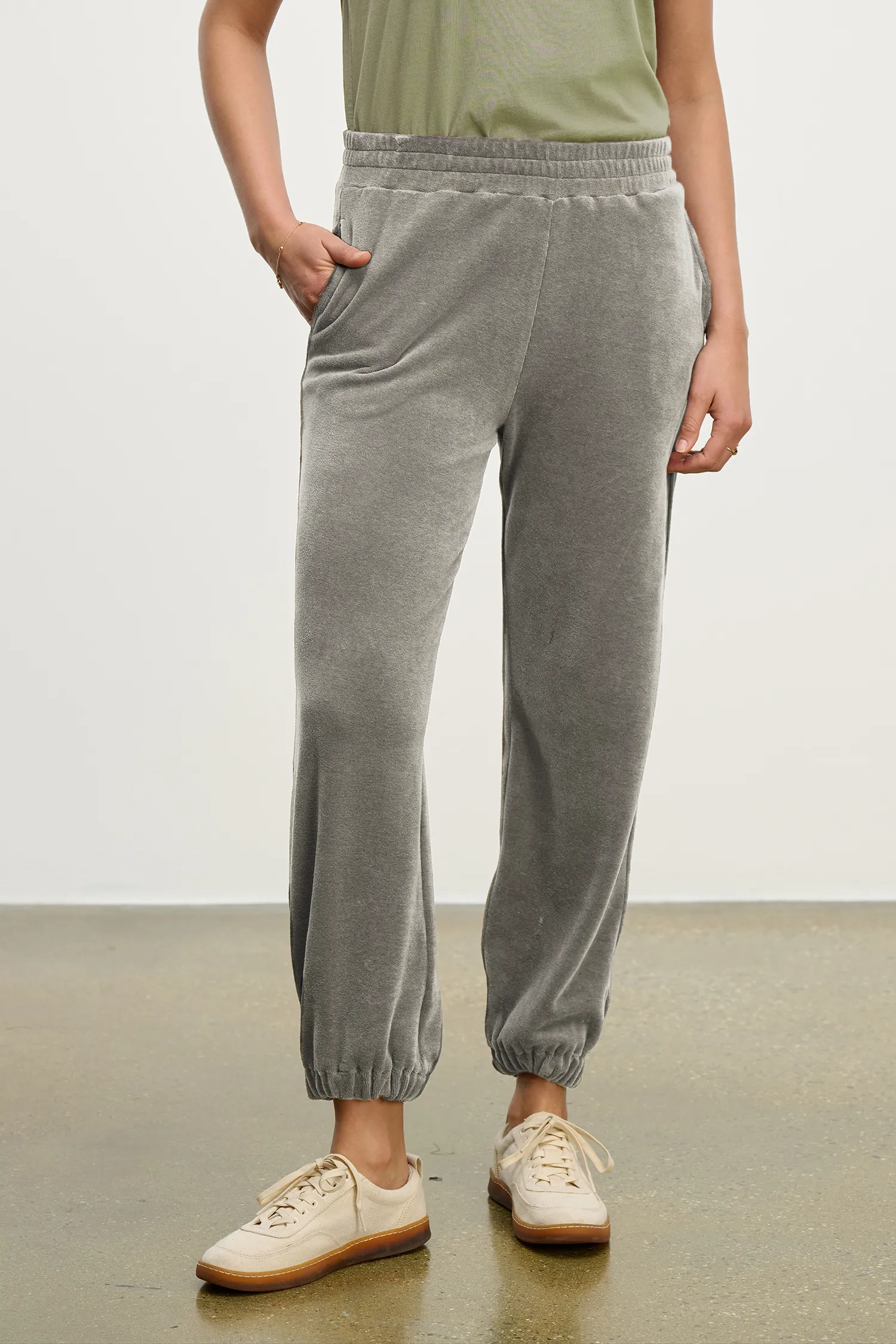 ESSIE JOGGER IN HEATHER GREY sold by Velvet Tees