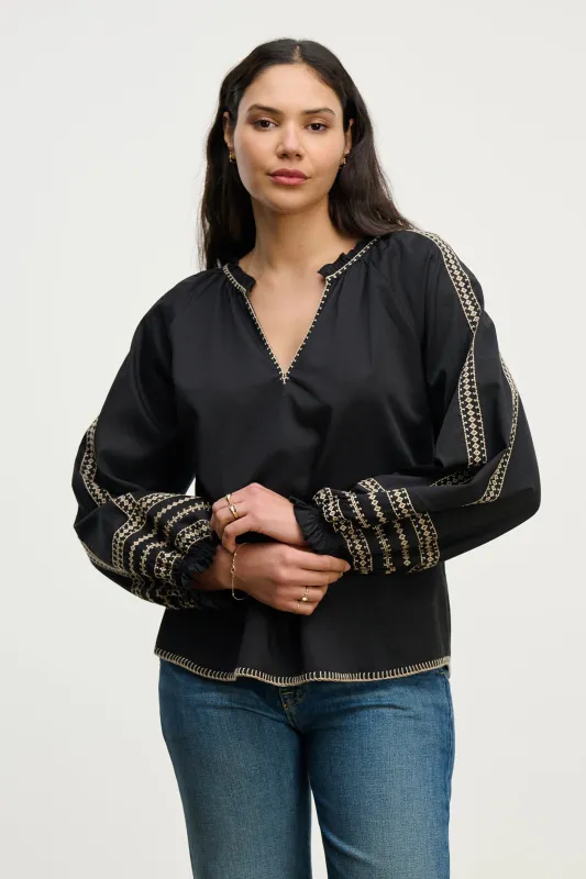 SCARLETT TOP IN BLACK sold by Velvet Tees