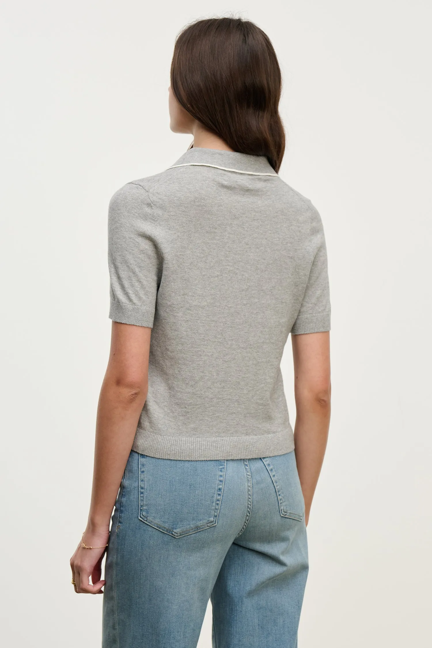 ABELA TOP IN LIGHT HEATHER sold by Velvet Tees product image thumbnail 3