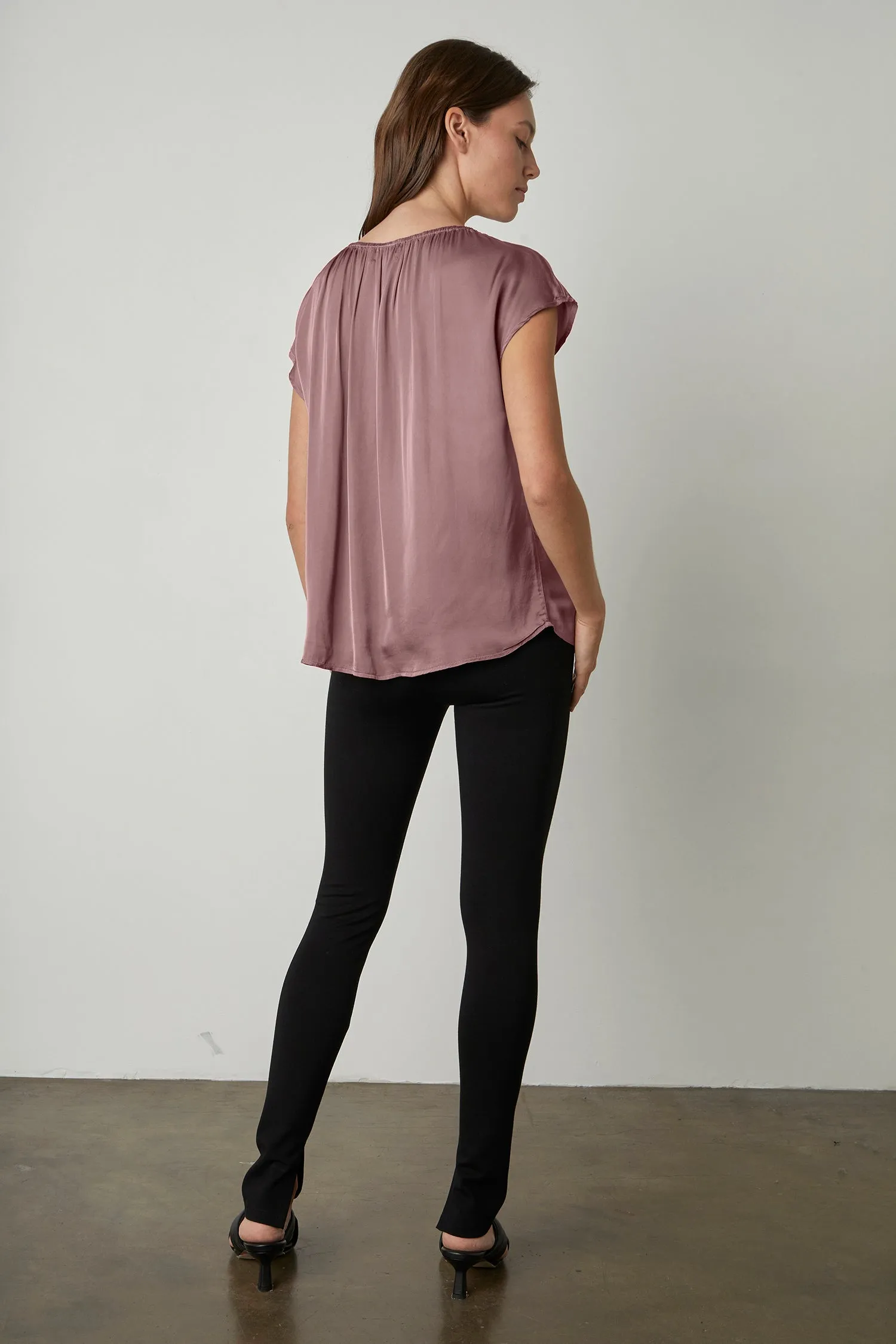 ODETTE CAP SLEEVE BLOUSE IN ROSEGOLD sold by Velvet Tees product image thumbnail 4