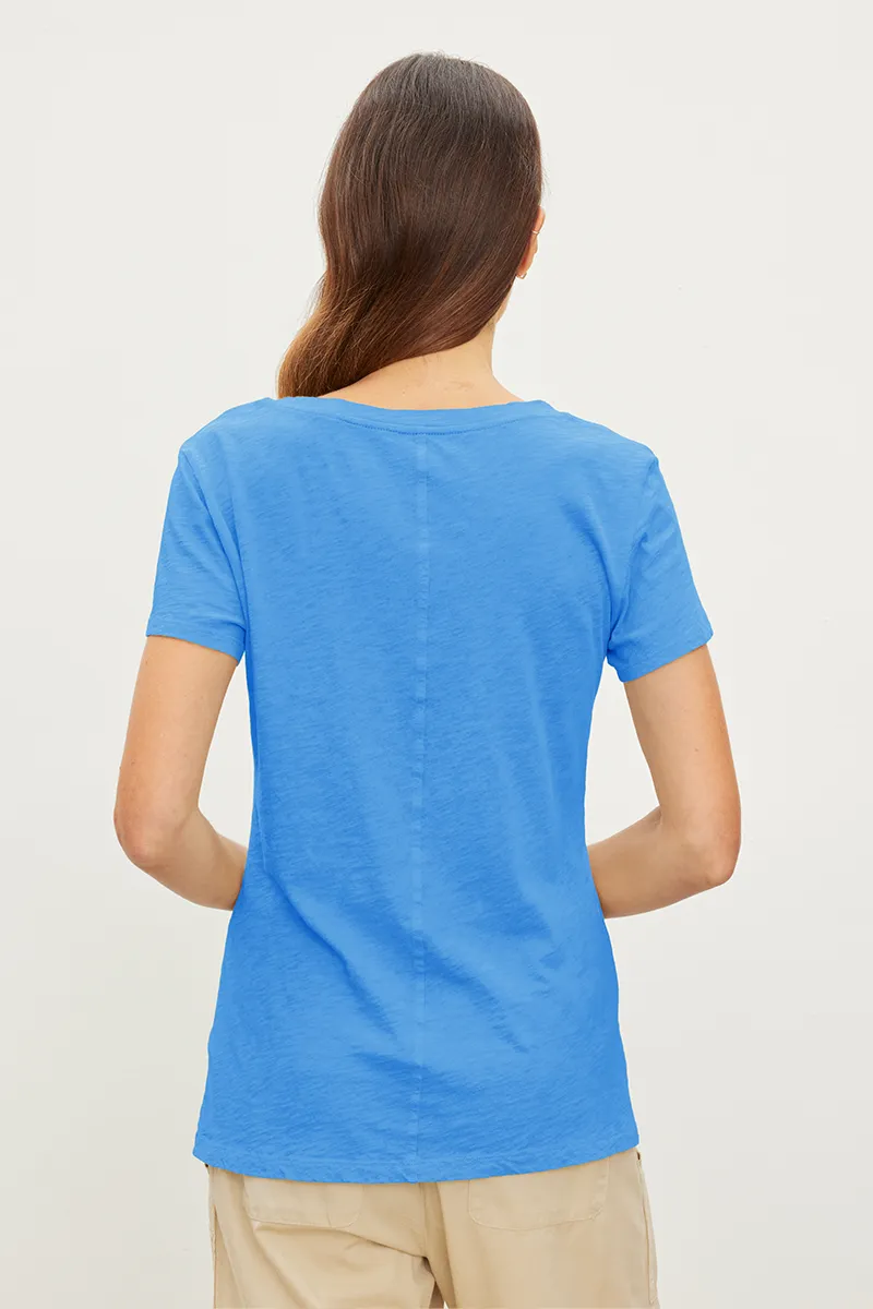 LILITH COTTON SLUB T-SHIRT IN MARINE sold by Velvet Tees product image thumbnail 3