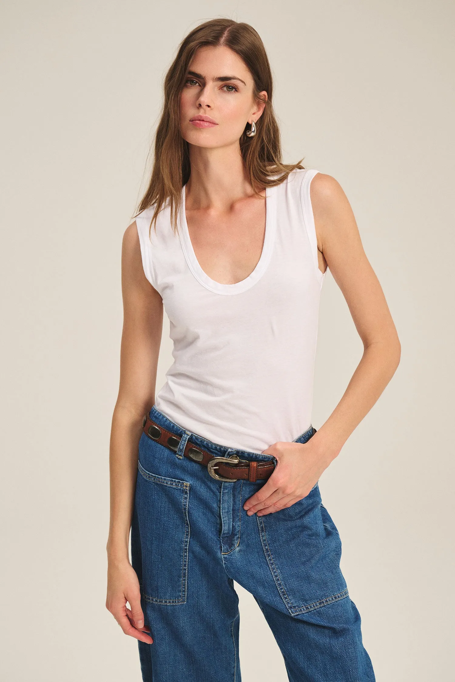 ESTINA TANK TOP IN WHITE sold by Velvet Tees product image thumbnail 4
