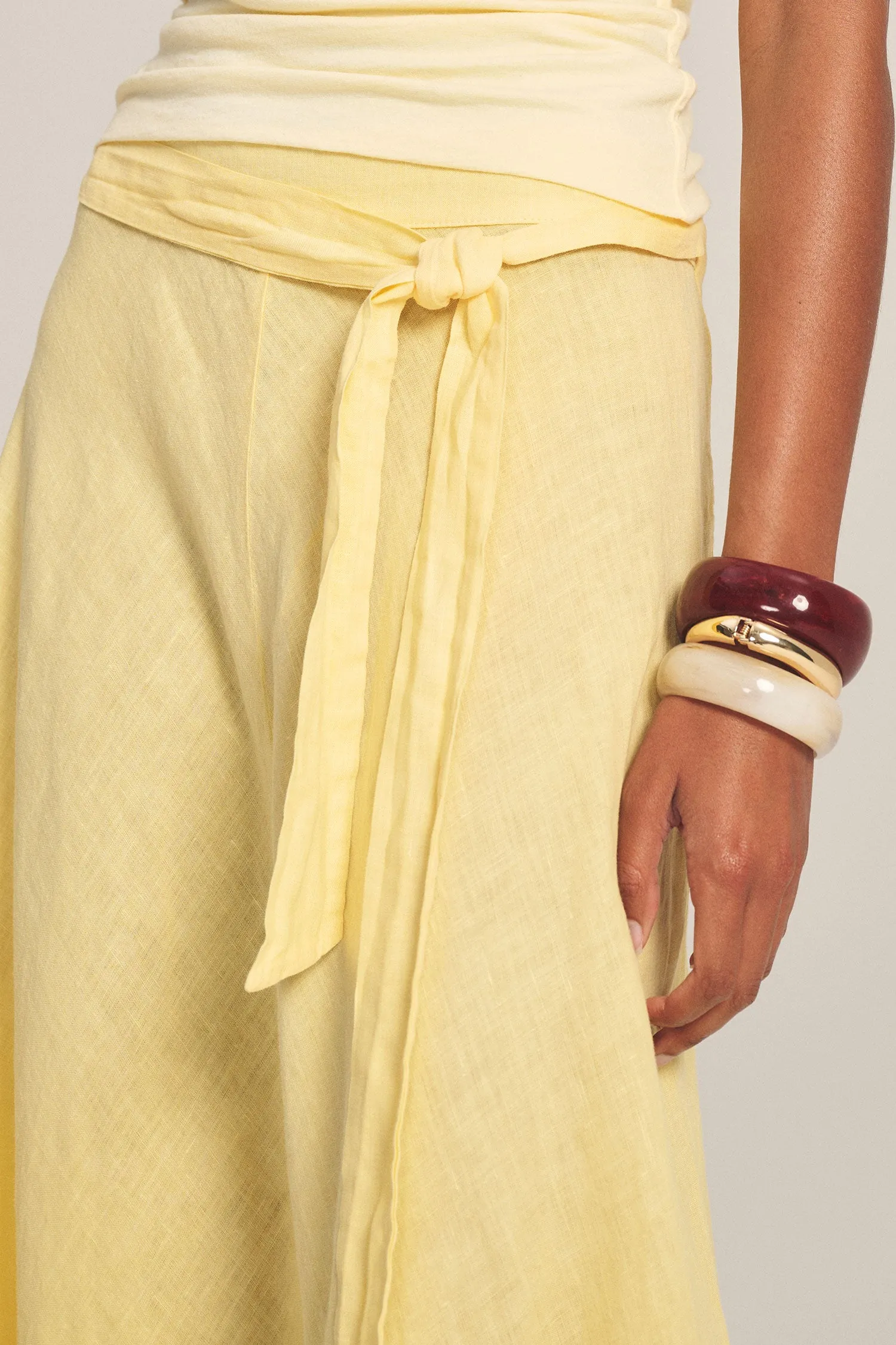 MALINA LINEN SKIRT IN LEMONDROP sold by Velvet Tees product image thumbnail 4