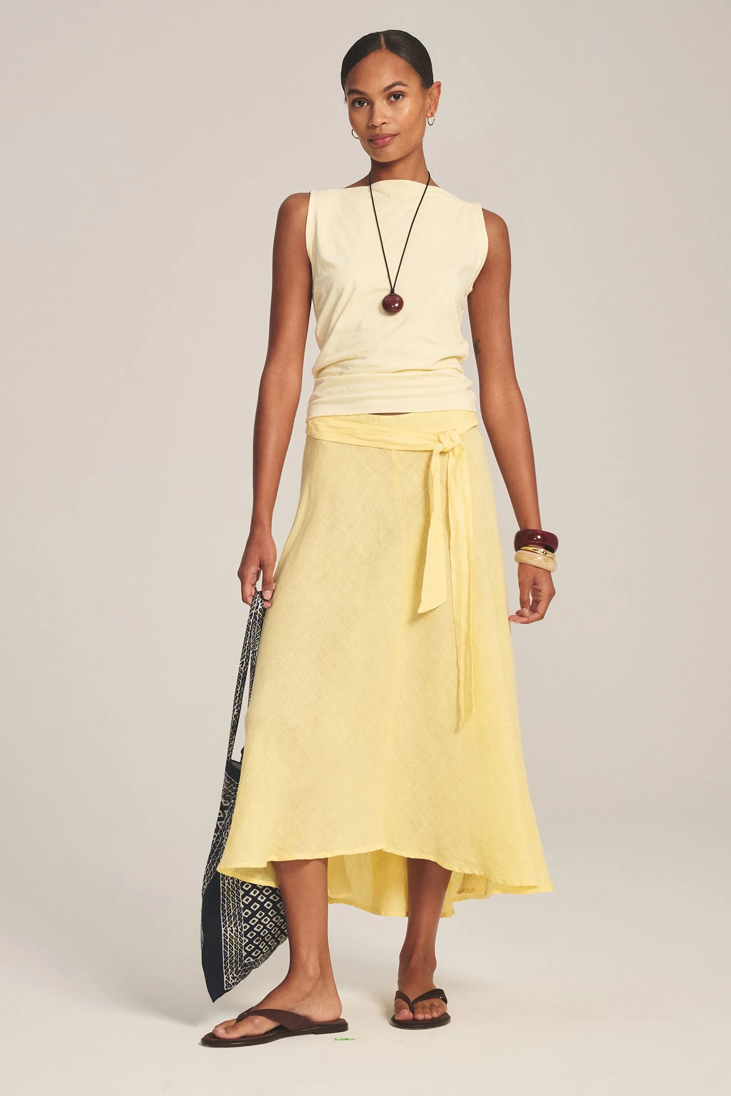 MALINA LINEN SKIRT IN LEMONDROP sold by Velvet Tees product image thumbnail 2