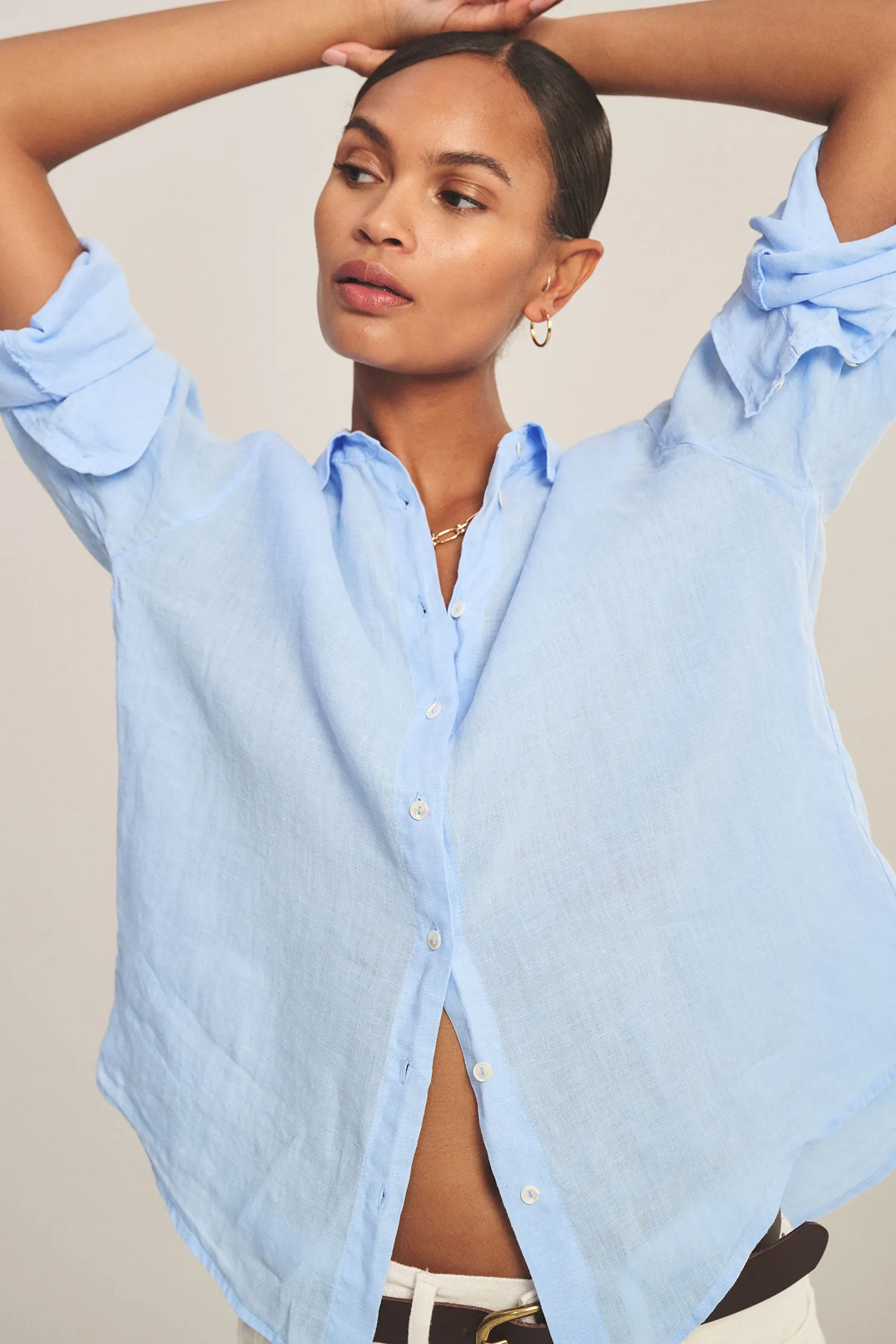 BRIGHTON LINEN SHIRT IN SAILBOAT sold by Velvet Tees product image thumbnail 5