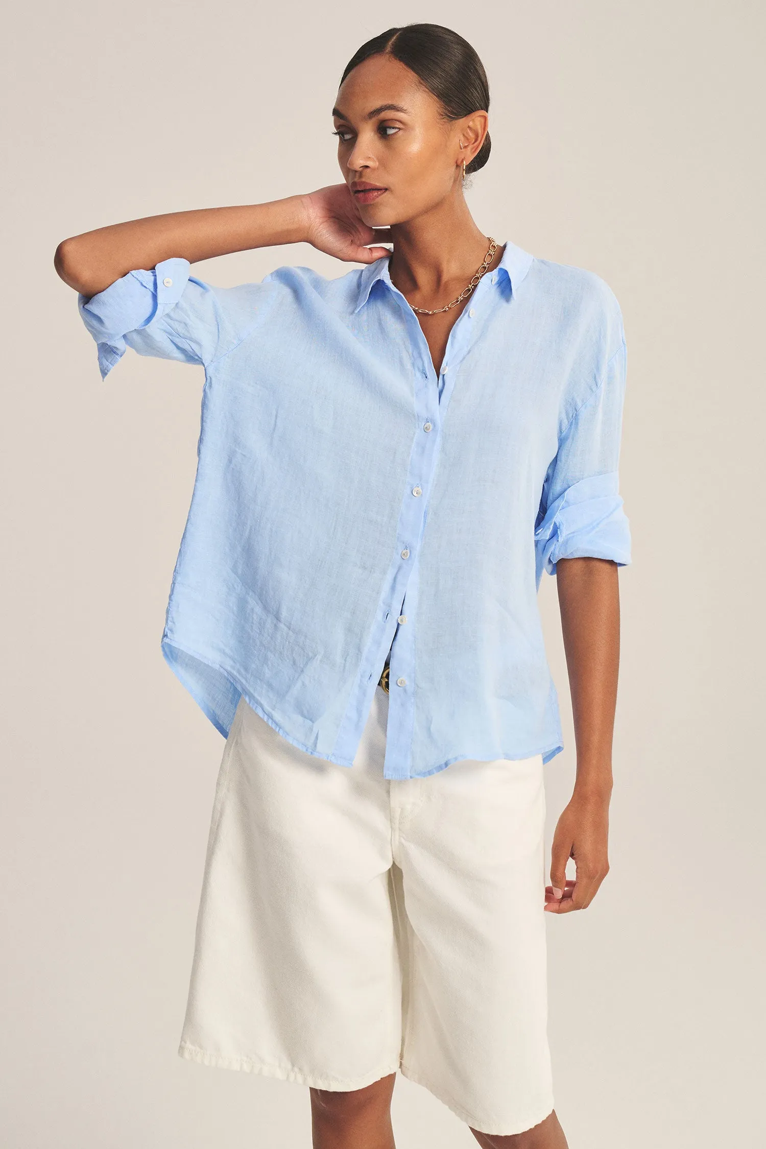 BRIGHTON LINEN SHIRT IN SAILBOAT sold by Velvet Tees product image thumbnail 3