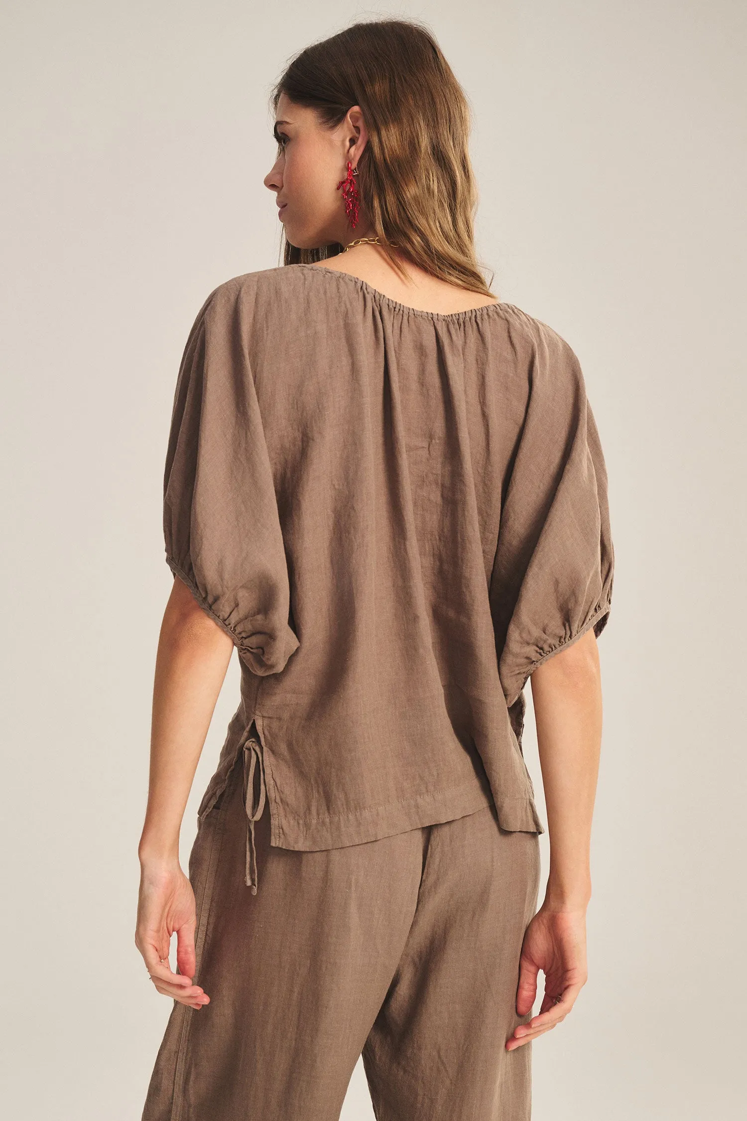 COSETTE LINEN TOP IN MUDSLIDE sold by Velvet Tees product image thumbnail 5
