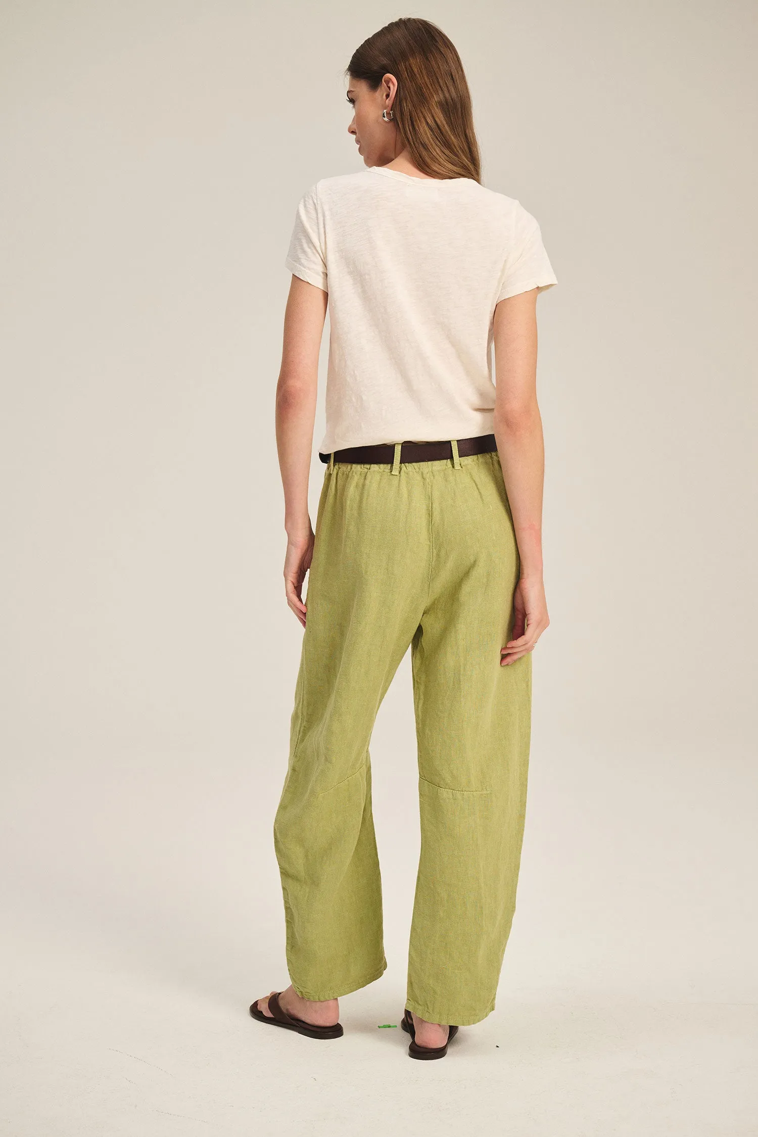 TAYLOR HEAVY LINEN TROUSER IN MOSS sold by Velvet Tees product image thumbnail 5