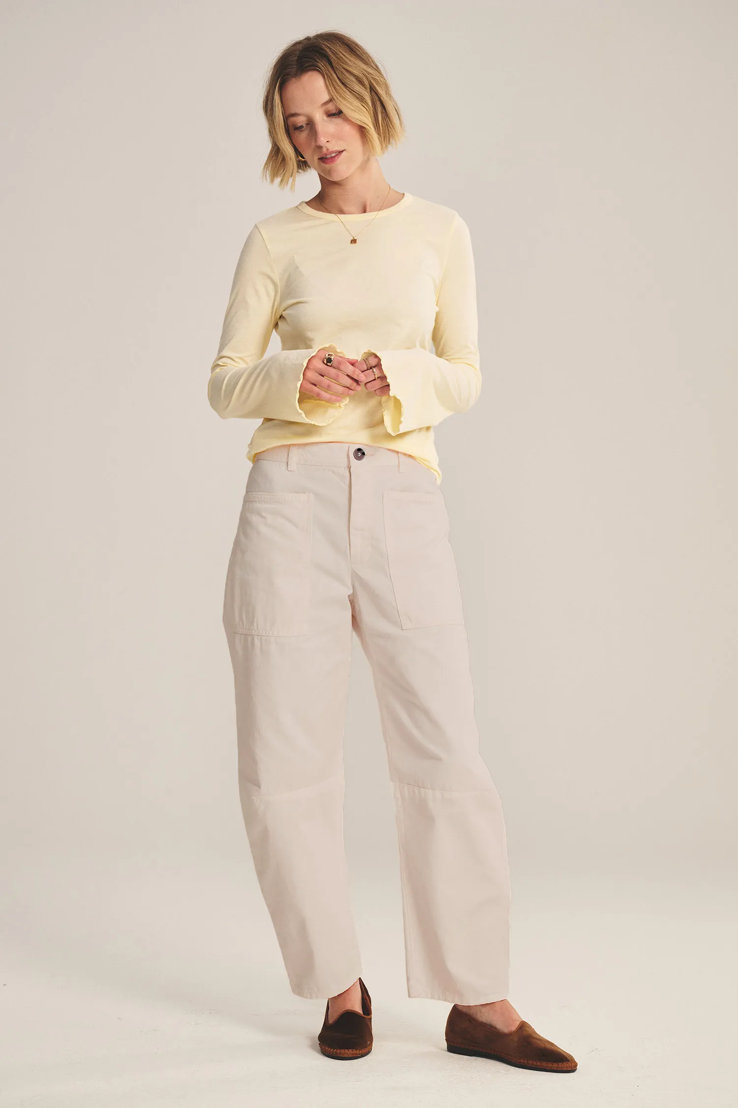 BRYLIE TROUSER IN SOFT PINK sold by Velvet Tees