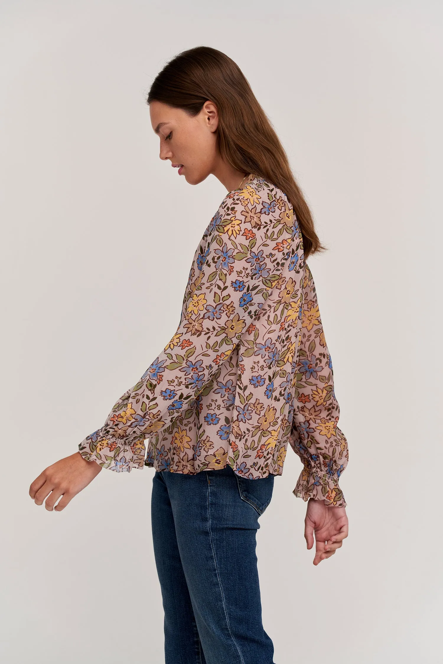 LEXA PRINTED BLOUSE IN BUTTERCUP sold by Velvet Tees product image thumbnail 2