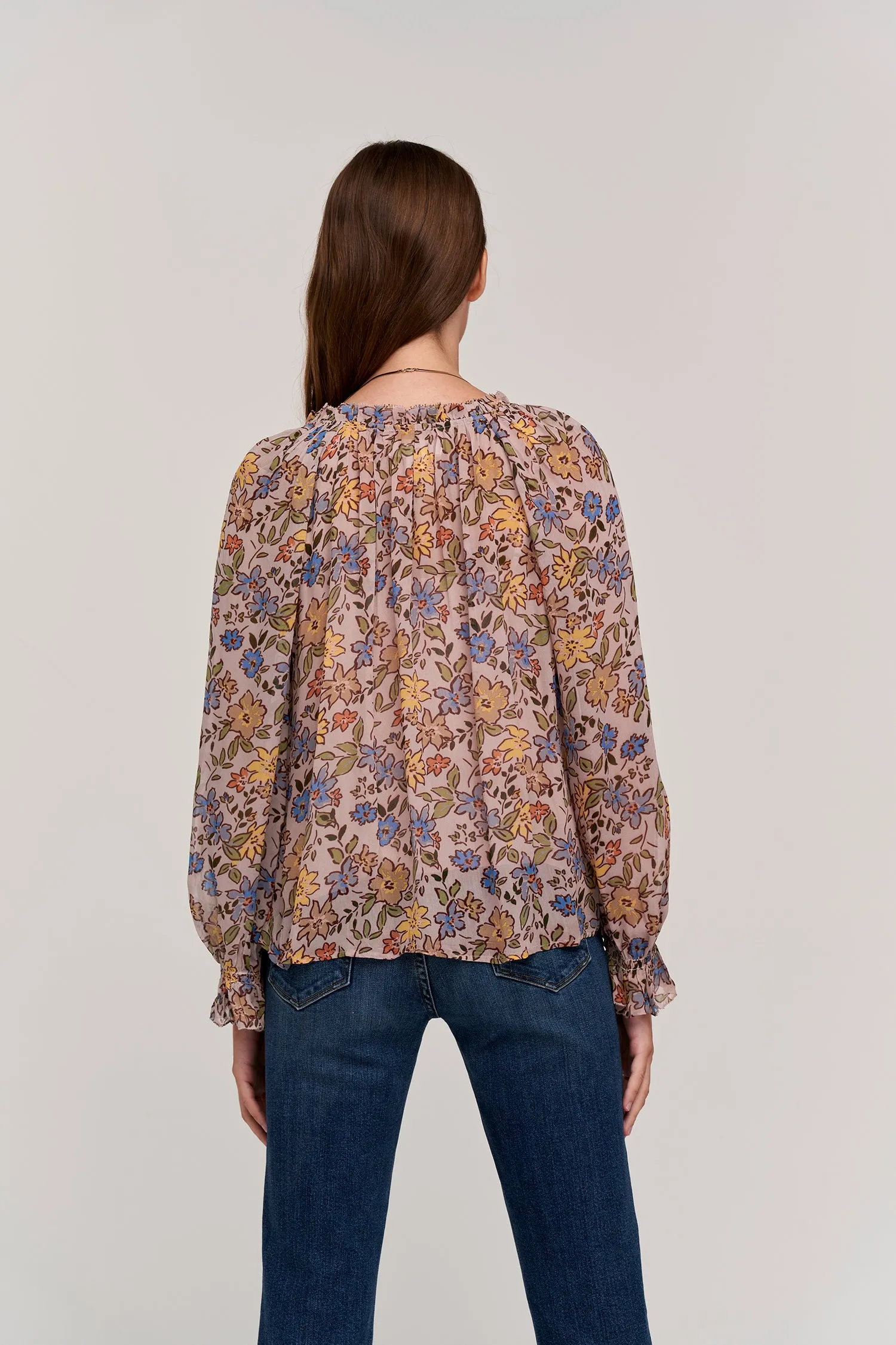 LEXA PRINTED BLOUSE IN BUTTERCUP sold by Velvet Tees product image thumbnail 3