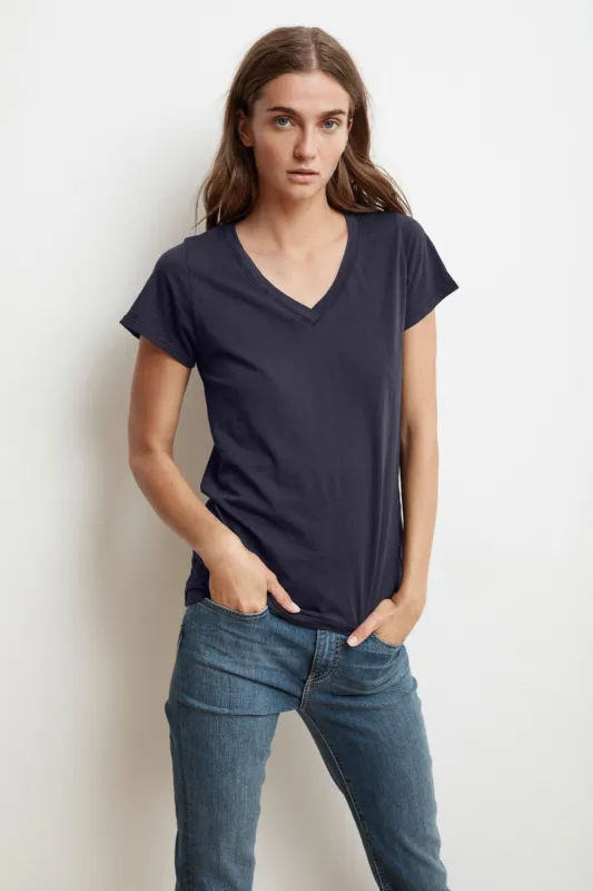 JILL COTTON SLUB T-SHIRT IN INK sold by Velvet Tees
