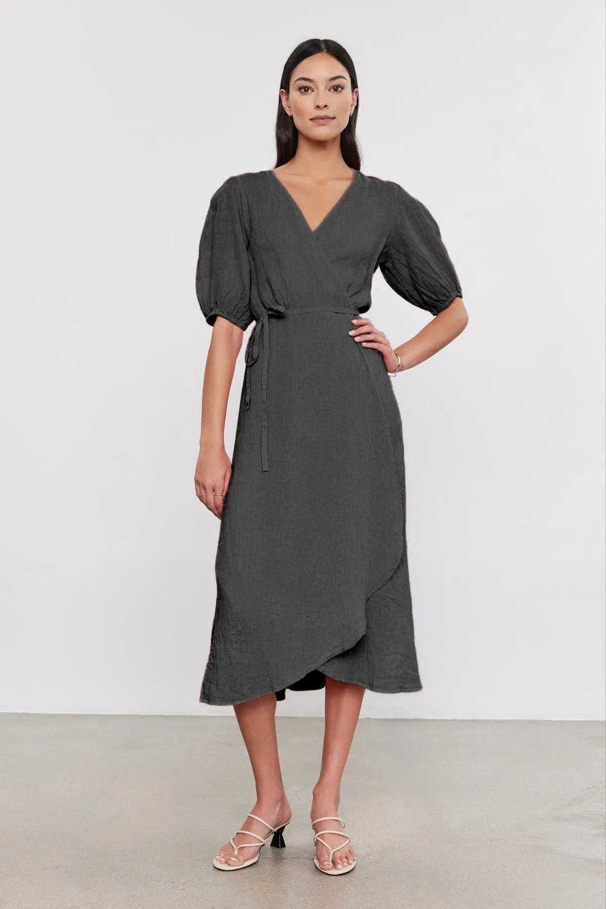 DALENE LINEN DRESS IN SHADOW sold by Velvet Tees product image thumbnail 2