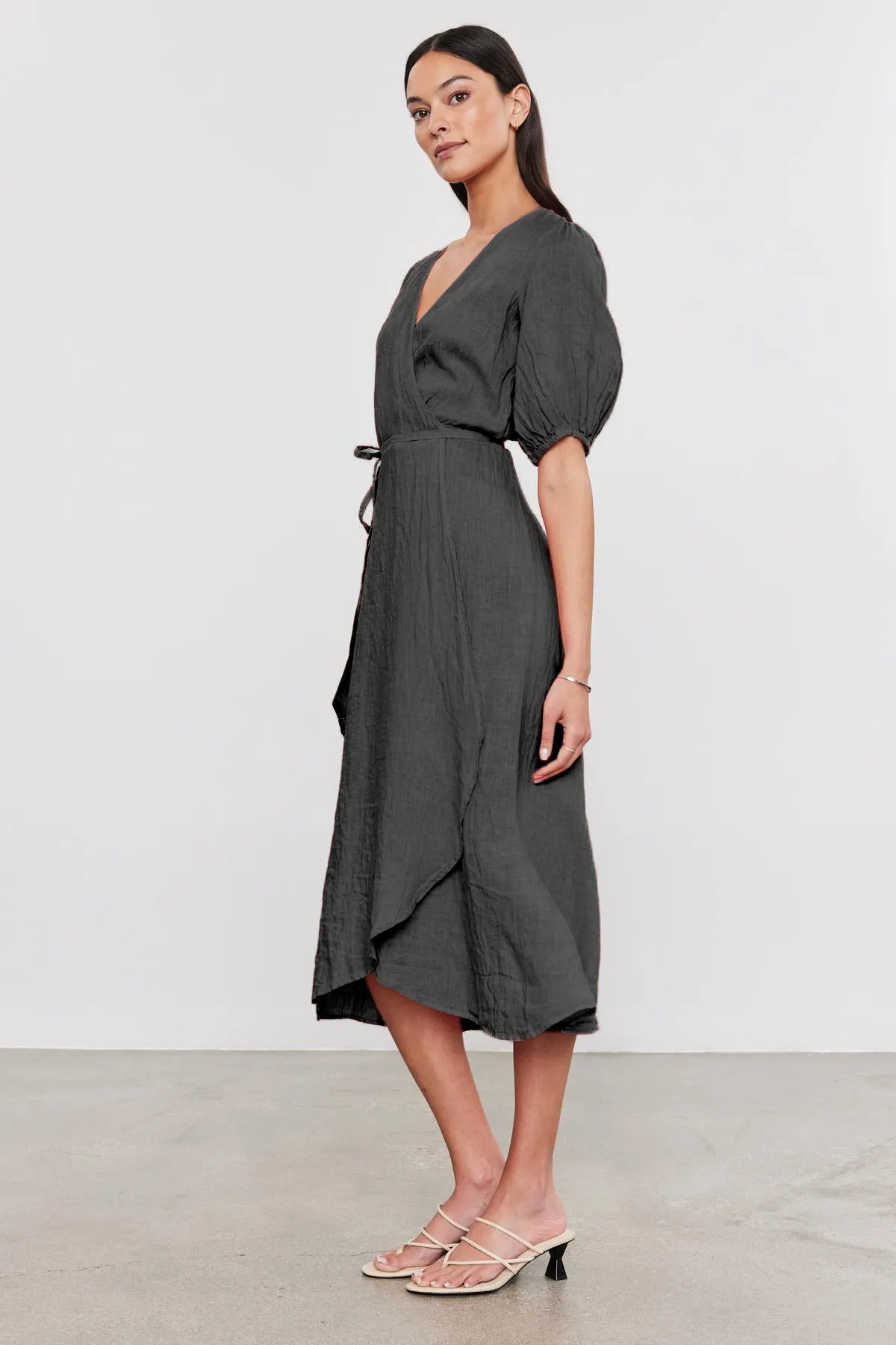 DALENE LINEN DRESS IN SHADOW sold by Velvet Tees