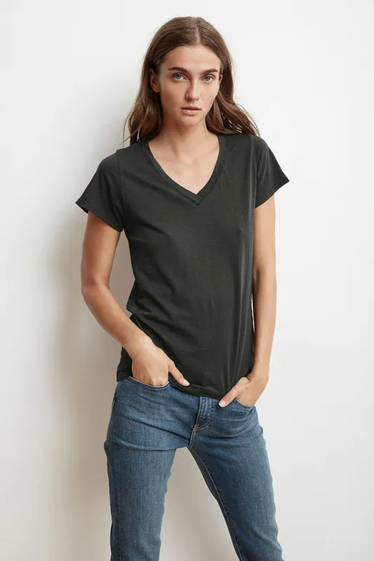 JILL COTTON SLUB T-SHIRT IN CIRRUS sold by Velvet Tees
