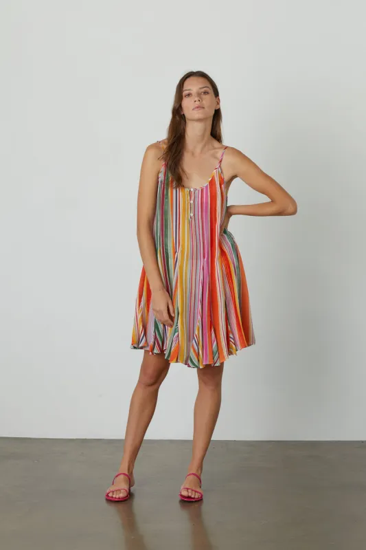 TIANA PRINTED TANK DRESS IN MULTI made by Velvet Tees