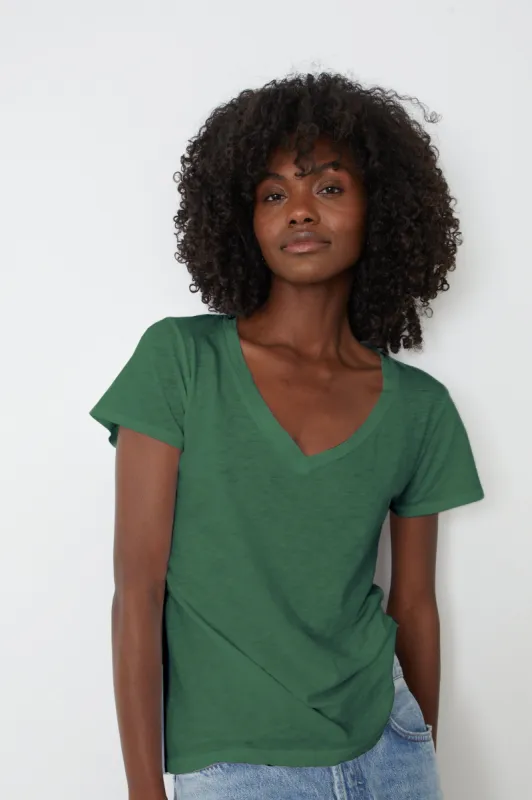 LILITH COTTON SLUB T-SHIRT IN MARSH sold by Velvet Tees