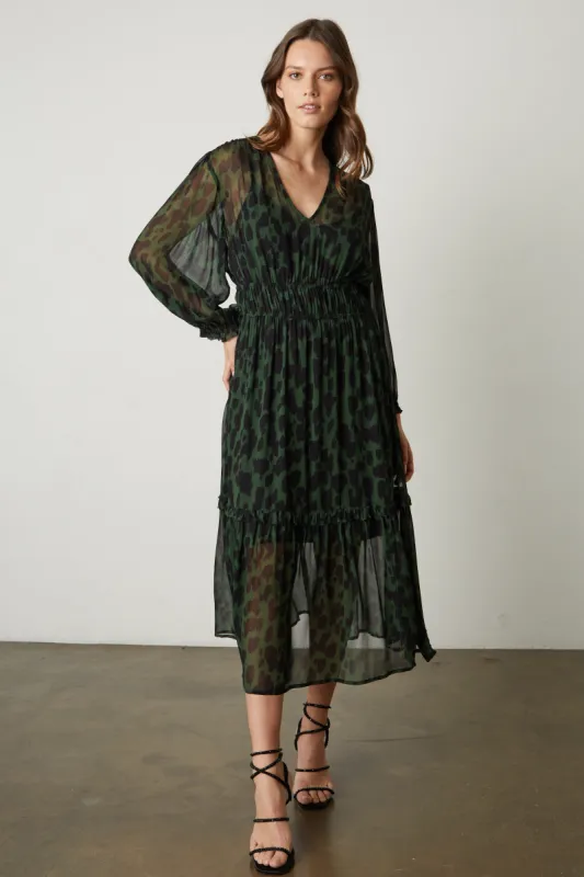 KENDRA PRINTED MAXI DRESS IN AIRBRUSH sold by Velvet Tees
