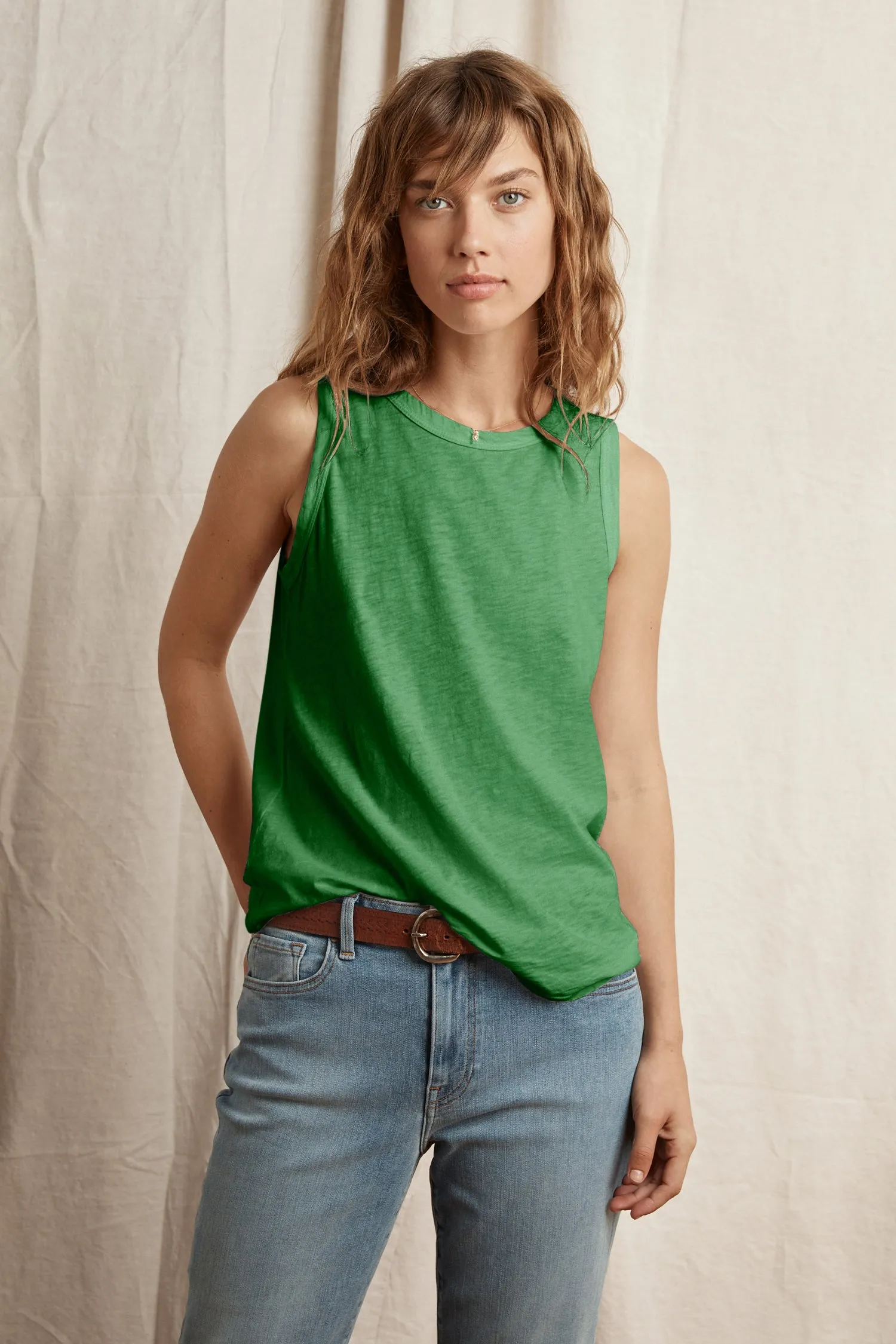 TAURUS COTTON SLUB TOP IN ELM sold by Velvet Tees product image thumbnail 2