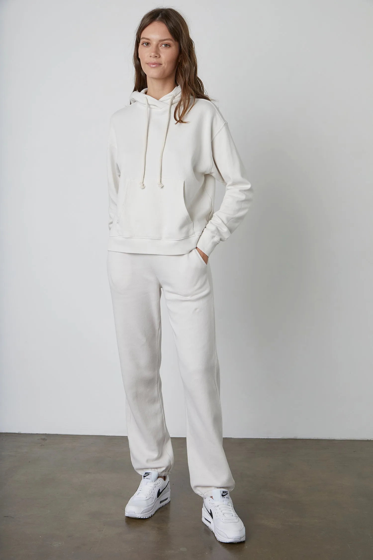 MEGAN FLEECE SWEATPANT IN COCONUT sold by Velvet Tees