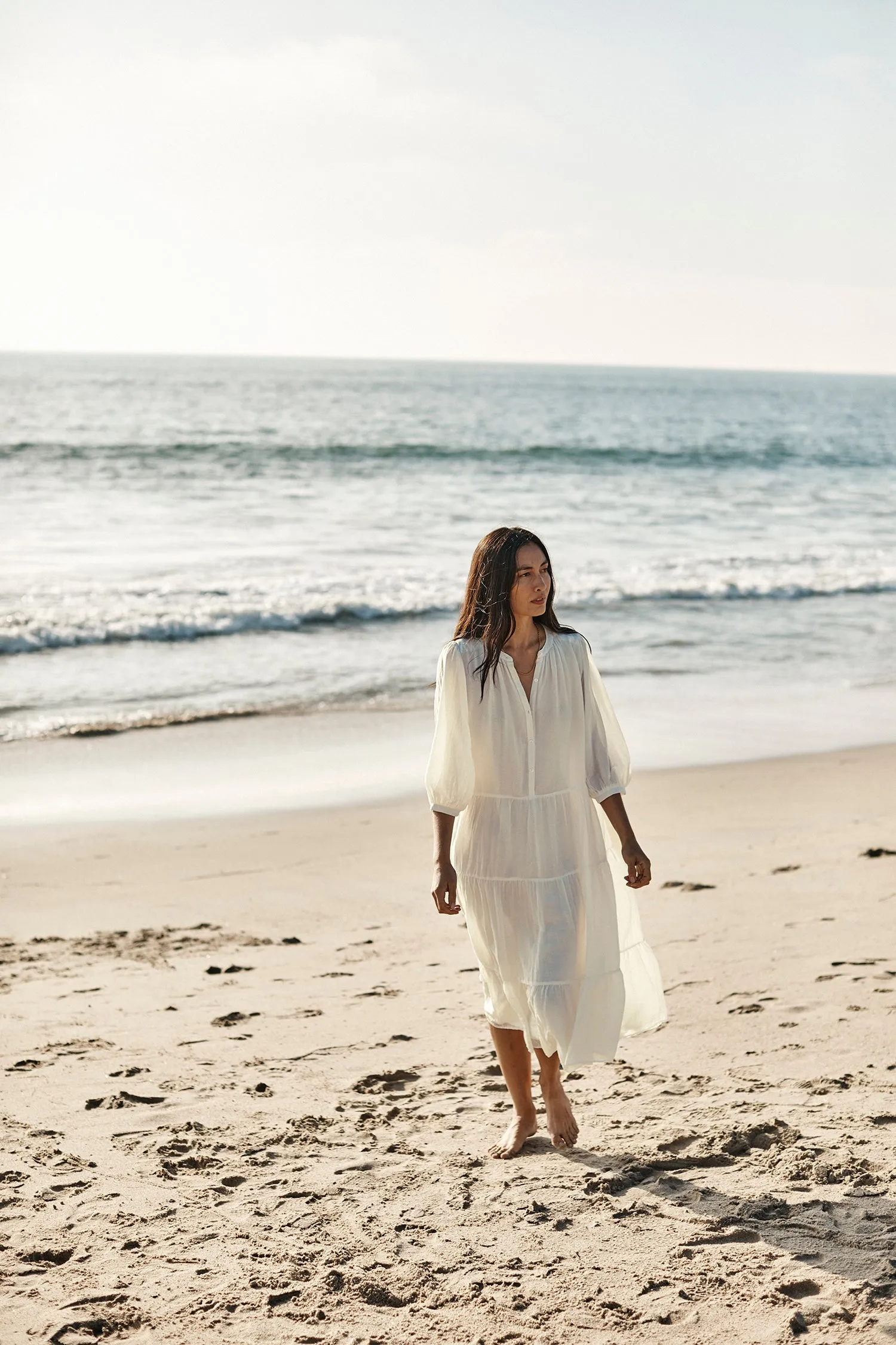 JACQUELINE PUFF SLEEVE DRESS IN ECRU sold by Velvet Tees product image thumbnail 5