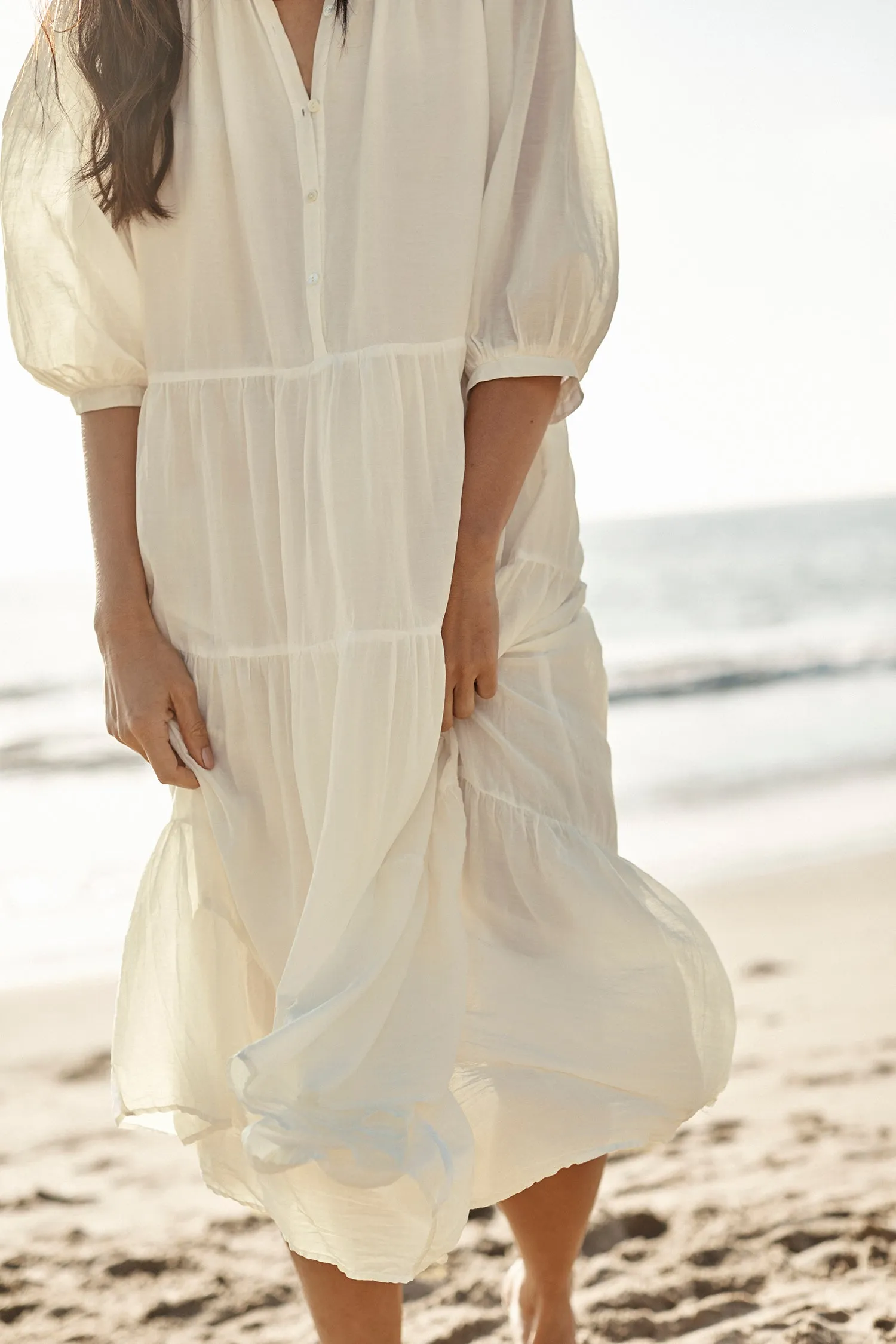 JACQUELINE PUFF SLEEVE DRESS IN ECRU sold by Velvet Tees product image thumbnail 4