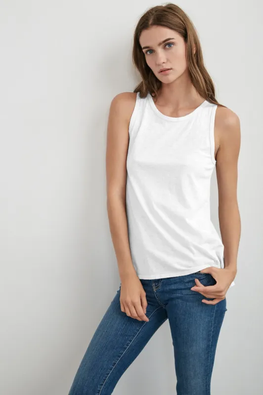 HARDY COTTON SLUB TOP IN WHITE sold by Velvet Tees