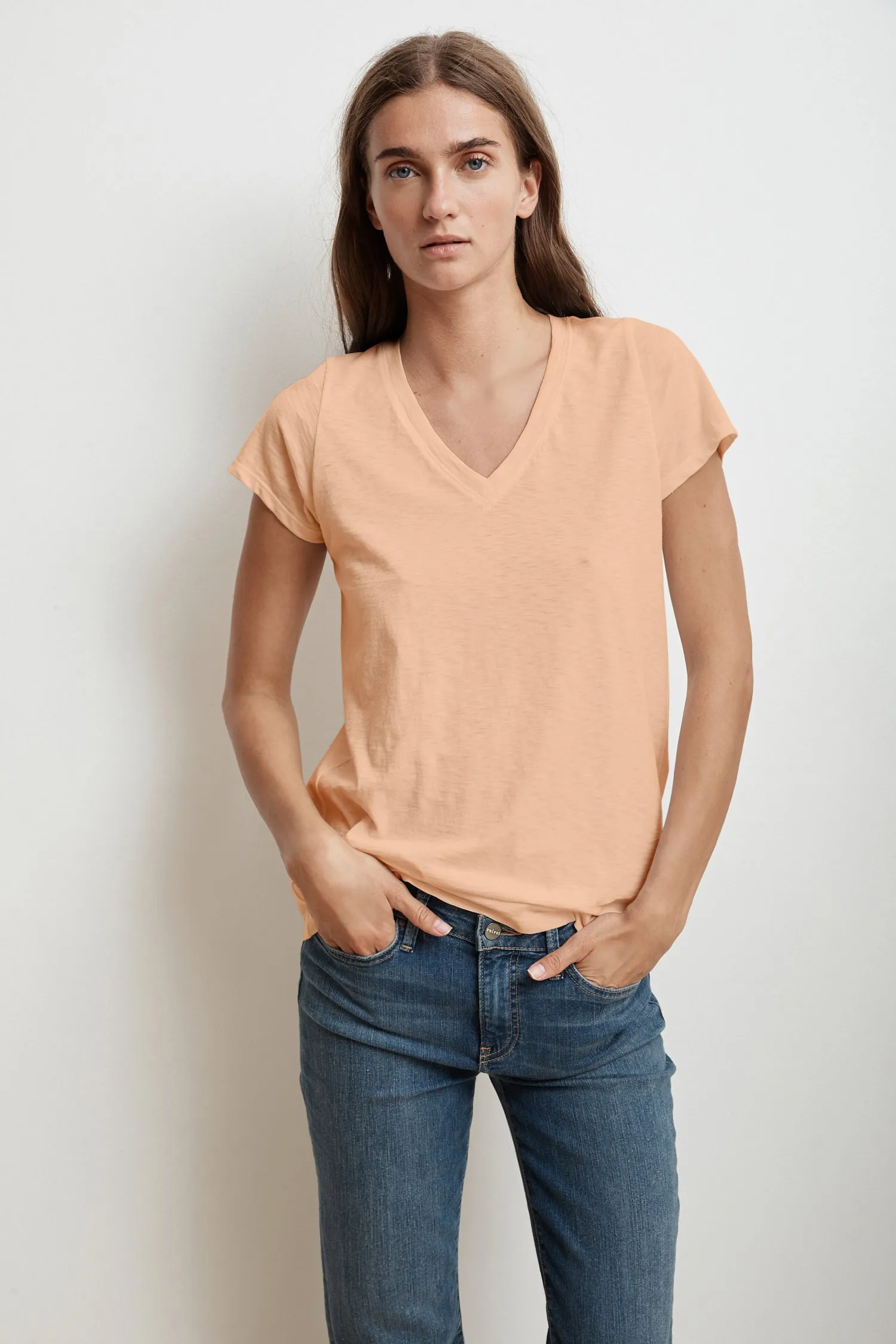 JILL COTTON SLUB T-SHIRT IN CRUSH sold by Velvet Tees product image thumbnail 2