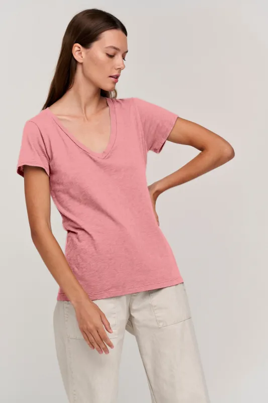 LILITH COTTON SLUB T-SHIRT IN PUCKER sold by Velvet Tees