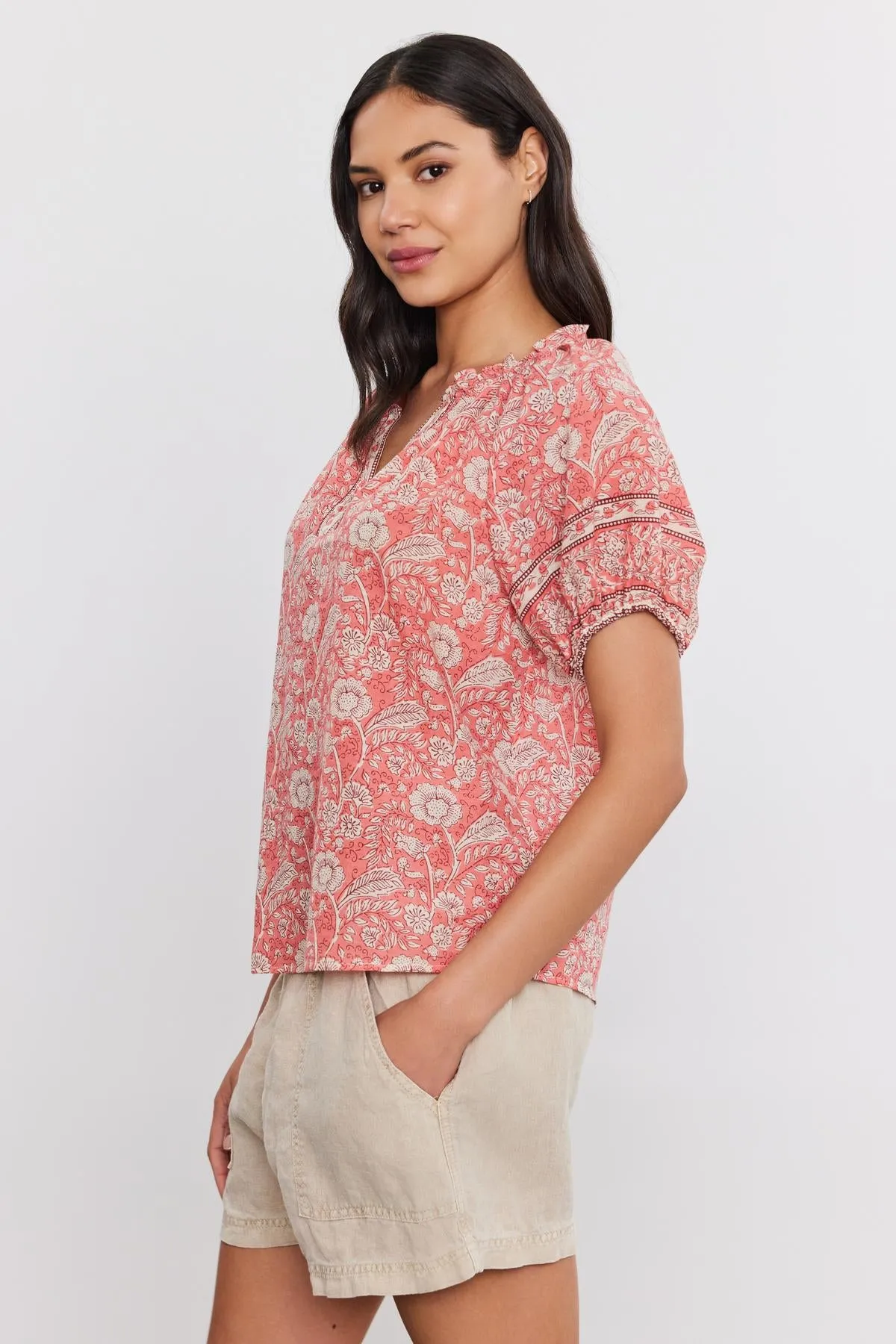 LYRA TOP IN ROUGE sold by Velvet Tees product image thumbnail 2
