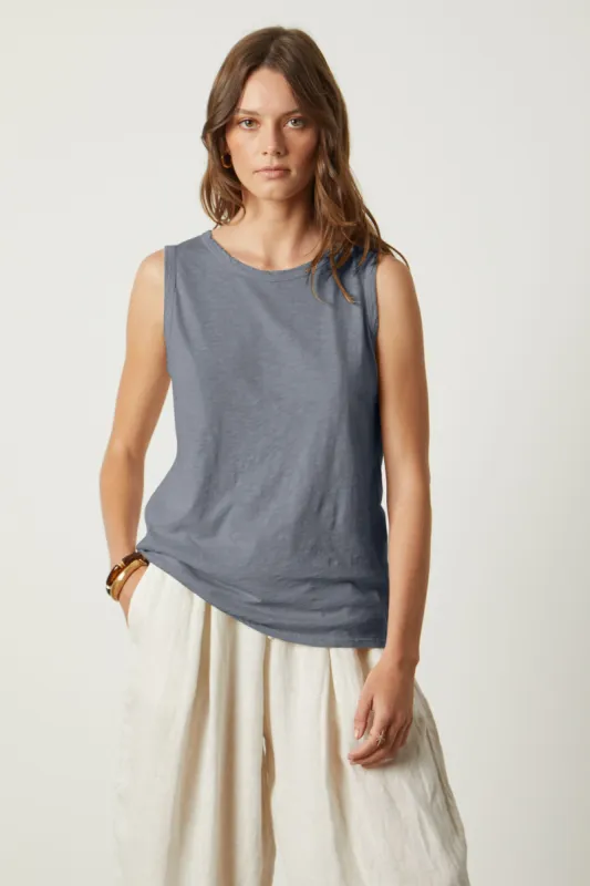 TAURUS COTTON SLUB TOP IN CERAMIC sold by Velvet Tees