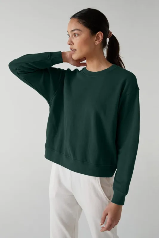 YNEZ FLEECE TOP IN FOREST sold by Velvet Tees