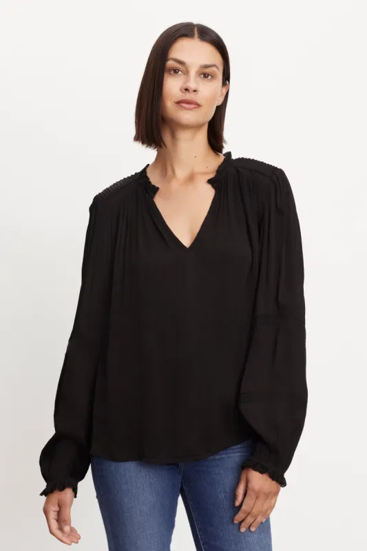 KOREN TOP IN BLACK sold by Velvet Tees