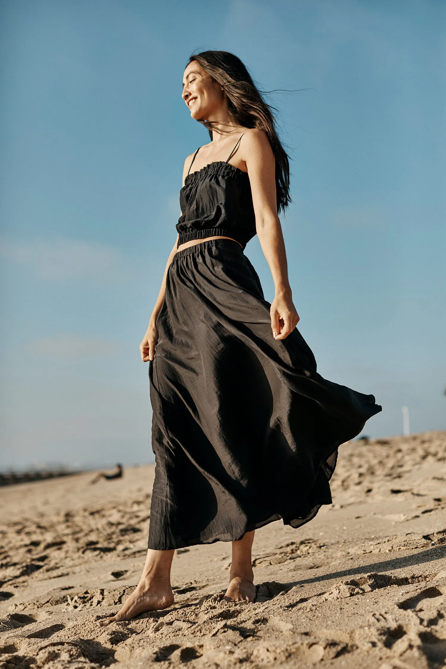 DIVYA CROPPED CAMI TOP IN BLACK sold by Velvet Tees product image thumbnail 3